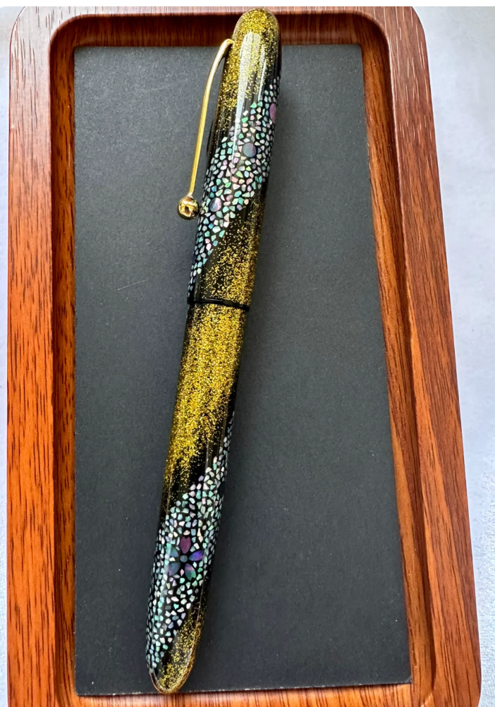 Pen shell only-Urushi fountain pen - Raden Lacquer Fountain Pen Shell, Gold MOP Inlay for Pilot Sailor Platinum