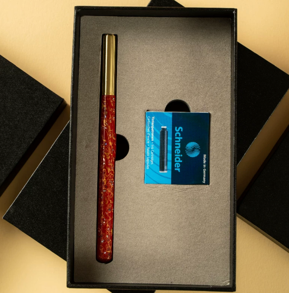 Hand-Painted Urushi Lacquer Fountain Pen, Chinese Traditional Craft, Business & Study Gift