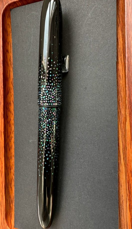 Pen shell only-Custom Urushi fountain pen - "Stardust" Raden Lacquer Fountain Pen Shell, Mother of Pearl Inlay for Pilot Sailor Platinum