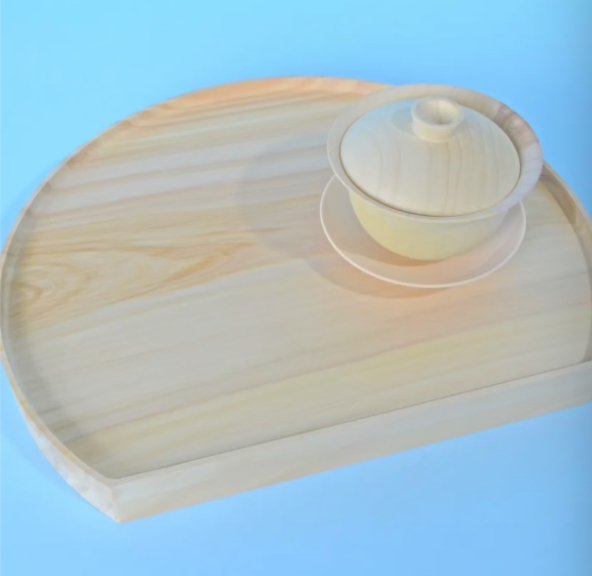 Ginkgo Wood Urushi Lacquer Blank, Sunrise Design Plate（customizable）