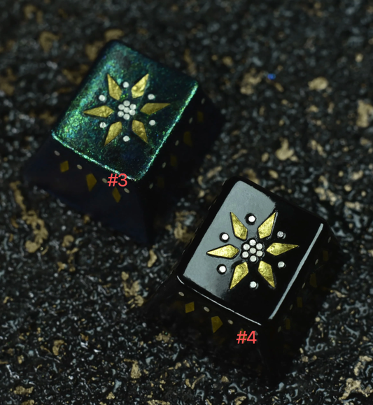 Advance -sale Gold & Silver Inlay Artisan Keycap | Heidatsu Urushi Lacquer | Ancient Bronze Imperial Handcrafted Ceramic Mechanical Keyboard Cap