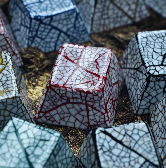 Advance-sale Eggshell Mosaic Artisan Keycap | Crackle Urushi Lacquer | Handcrafted Ceramic Mechanical Keyboard Cap