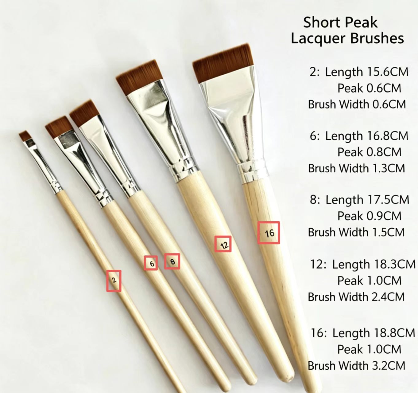 Short-Filament Lacquer Brushes, Flat Nylon Brushes for Lacquerware & Lacquer Painting, Ideal for Raden/Urushi Art
