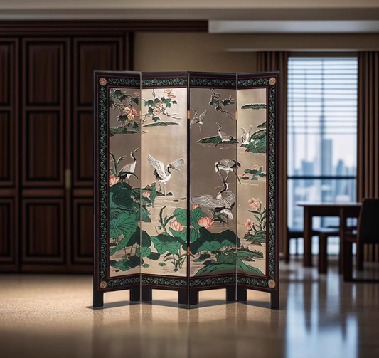 Advance sale-Classic Coromandel Wood Screen, Handcrafted Black Urushi Lacquerware Wall Art screen