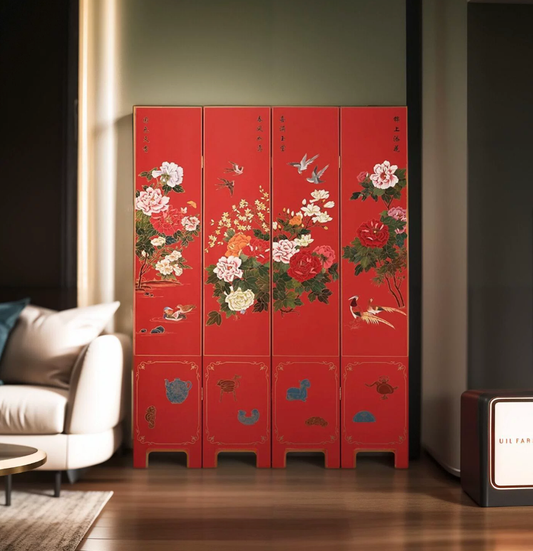 Advance sale-Handcrafted Coromandel Wood Screen, Chinese Lacquer Room Divider Wall Decor urushi lacquerware screen
