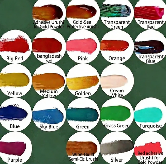Refined Colored Urushi Lacquer for Lacquerware Art & High-Gloss Polishing