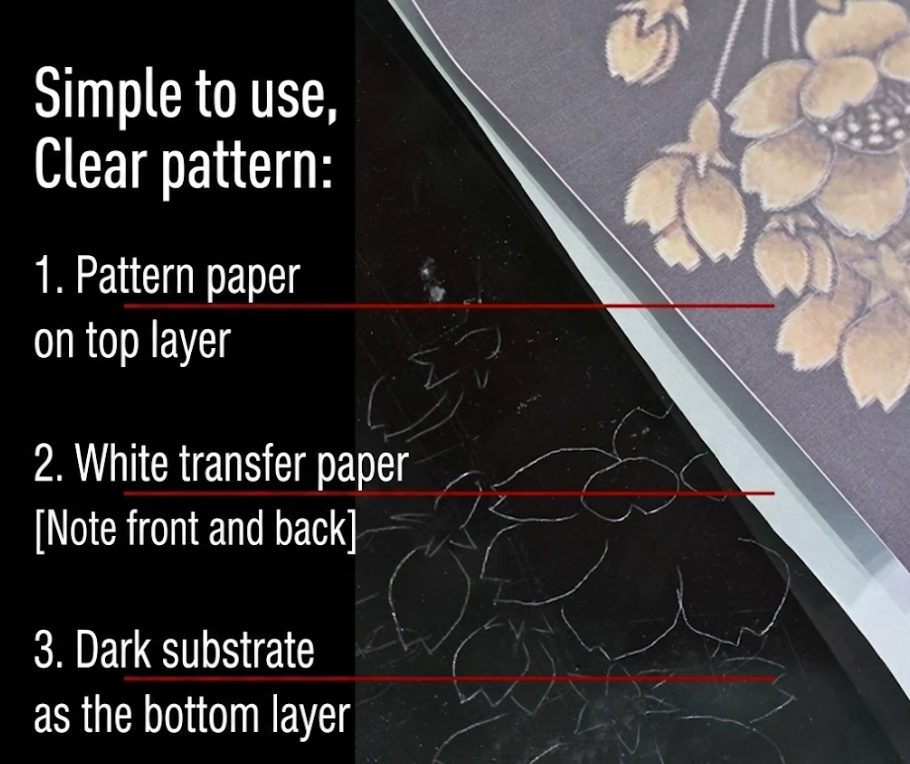 White  Transfer Paper for Maki-e & Chinkin - Lacquer Art Tracing Paper(5pieces）