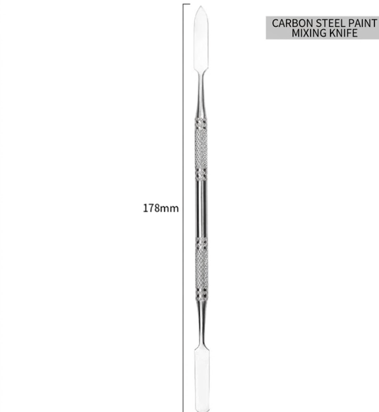 Professional Carbon Steel Lacquer Spatula — Dual-Ended Mixing Knife for Urushi Putty & Paste, Essential Tool for Kintsugi Restoration and Lacquer Art