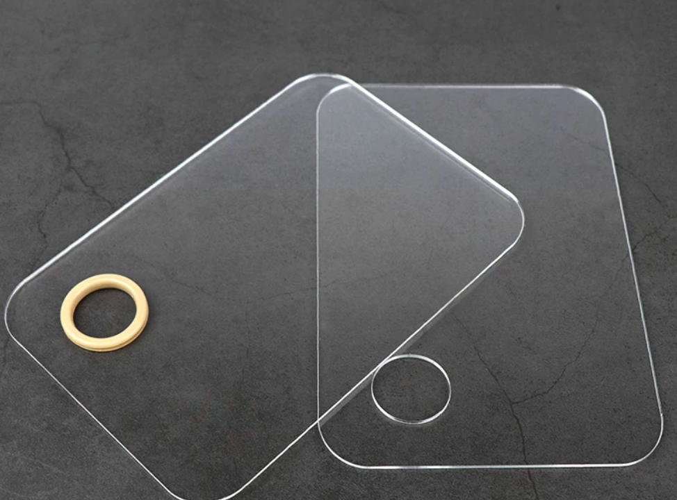 High-Density Clear Acrylic Palette for Urushi Lacquer Art — Transparent Plexiglass Mixing Board for Kintsugi Restoration and Lacquerware Crafts