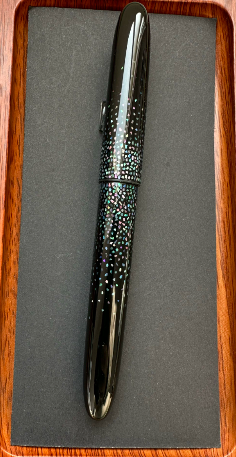 Pen shell only-Custom Urushi fountain pen - "Stardust" Raden Lacquer Fountain Pen Shell, Mother of Pearl Inlay for Pilot Sailor Platinum