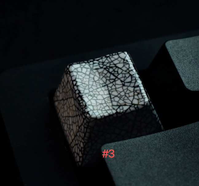 Advance-sale Eggshell Mosaic Artisan Keycap | Crackle Urushi Lacquer | Handcrafted Ceramic Mechanical Keyboard Cap