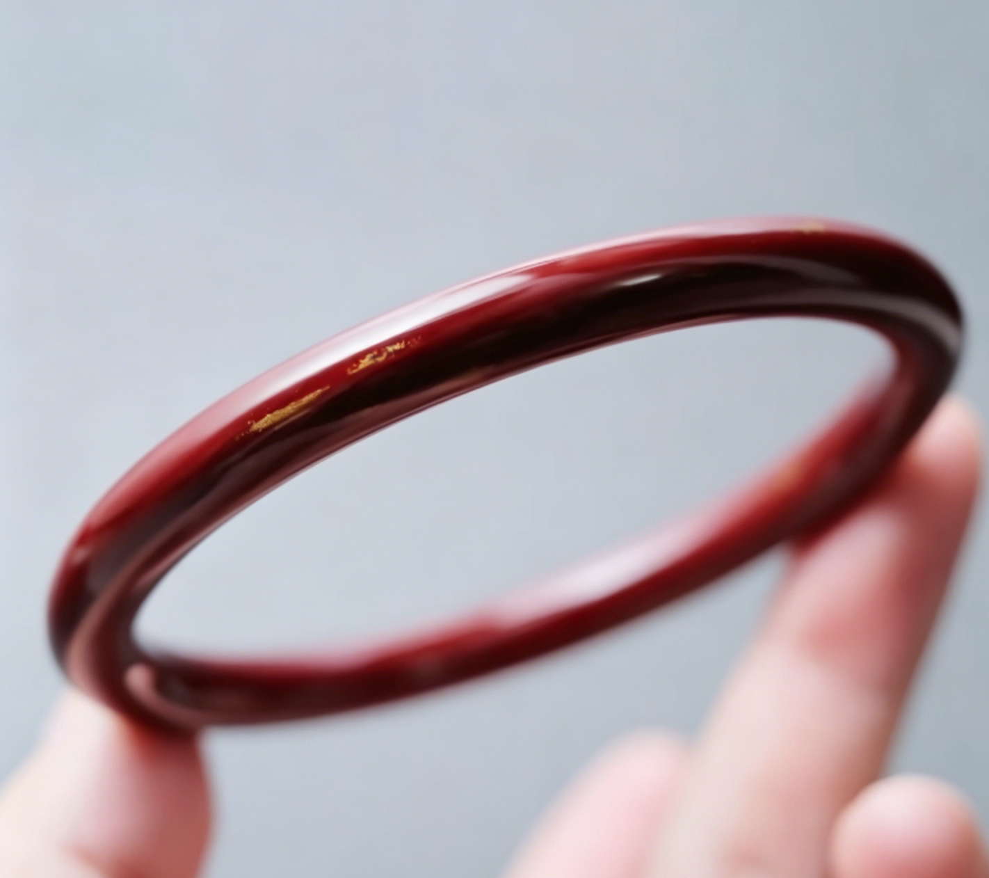 Koi Fish Mother of Pearl Lacquer Bangle | Vermillion Red Urushi Inlay | Handcrafted Chinese Lacquerware Bracelet