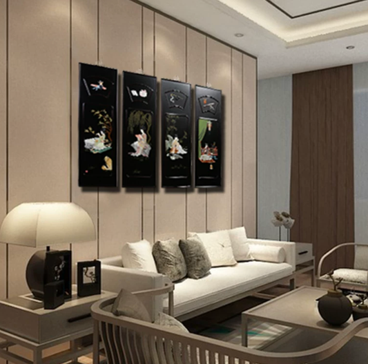 Advance sale-Classic Coromandel wall holding urushi Screen decor,New Chinese Style Wall Art, Decorative Painting for Living Room, Study & Corridor, Sofa Background Wall Decor