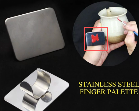 Stainless Steel Finger Palette Ring for Kintsugi & Urushi Lacquer Art
