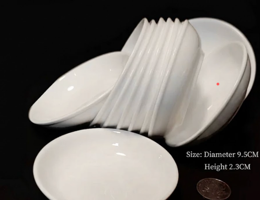 White Ceramic Lacquer Mixing Dish for Kintsugi & Urushi Art