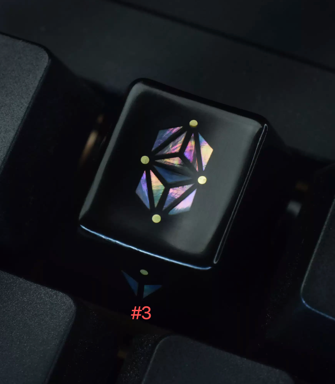 Advance-sale Mother of Pearl & real Gold Artisan Keycap | Luxury Urushi Lacquer Floral Inlay | Handcrafted Ceramic Mechanical Keyboard Cap