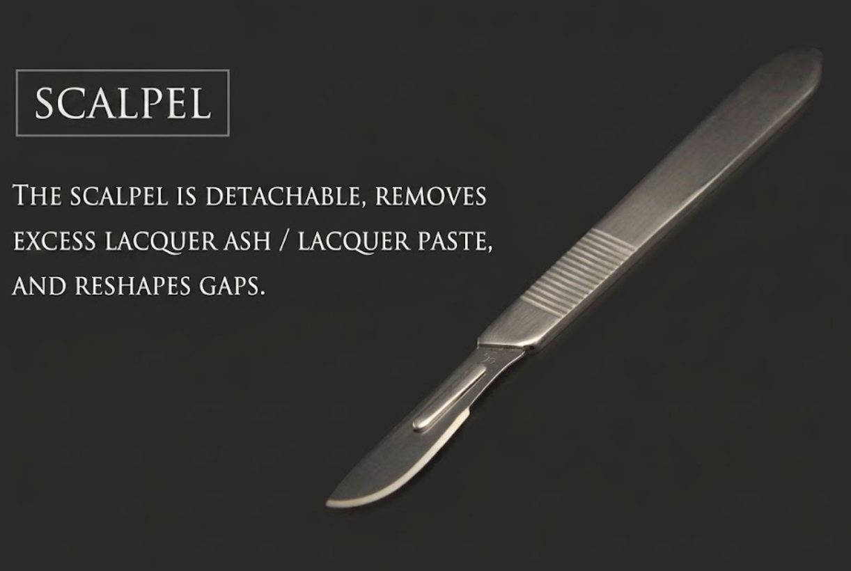 （Includes 5 blades）Precision Craft Scalpel & Shaping Knife for Urushi Lacquer Art — Traditional Kintsugi Restoration Tool and Lacquerware Carving Supplies
