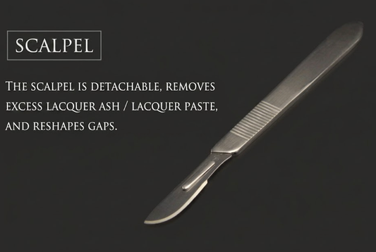 （Includes 5 blades）Precision Craft Scalpel & Shaping Knife for Urushi Lacquer Art — Traditional Kintsugi Restoration Tool and Lacquerware Carving Supplies