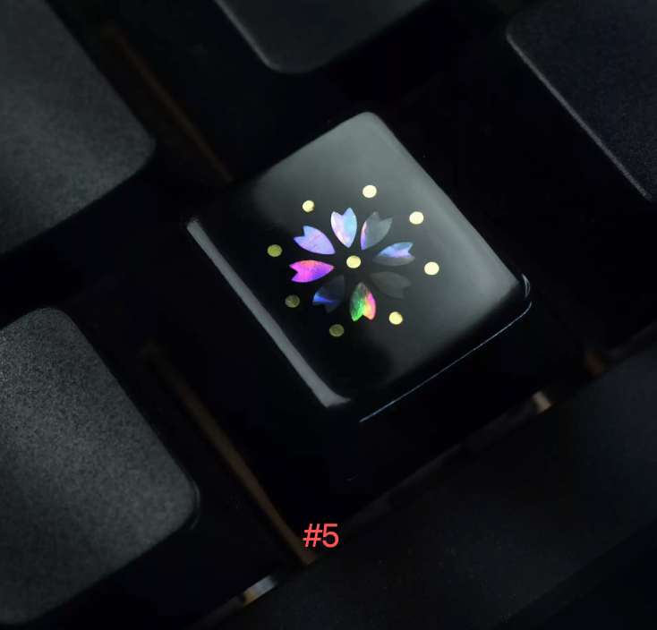 Advance-sale Mother of Pearl & real Gold Artisan Keycap | Luxury Urushi Lacquer Floral Inlay | Handcrafted Ceramic Mechanical Keyboard Cap