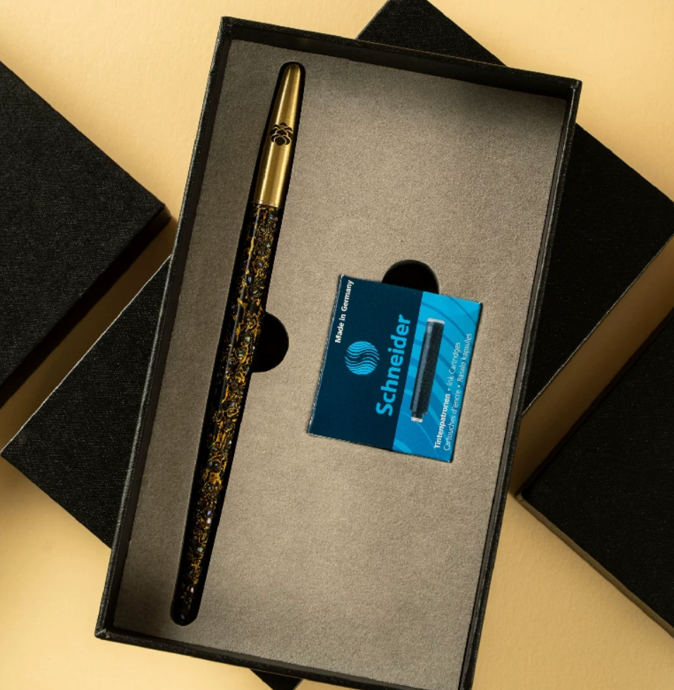 Hand-Painted Urushi Lacquer Fountain Pen, Chinese Traditional Craft, Business & Study Gift
