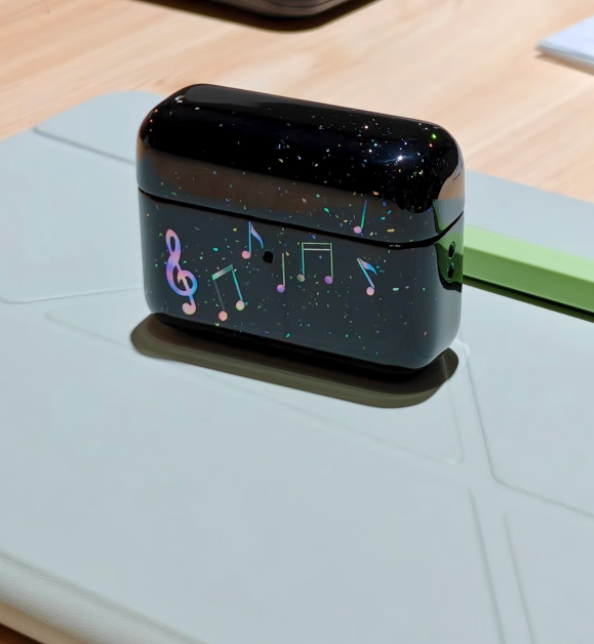 Advance -sale Musical Notes Mother of Pearl AirPods Pro 2 Case | Iridescent Lacquer Music Lover Gift | Handcrafted Urushi Lacquerware Cover