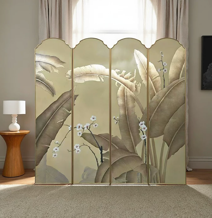 Advance sale-Classic Coromandel Wood Screen,Traditional Chinese Raw Lacquer Floral Pattern 4-Panel Folding Screen, Room Divider for Living Room & Bedroom Decor