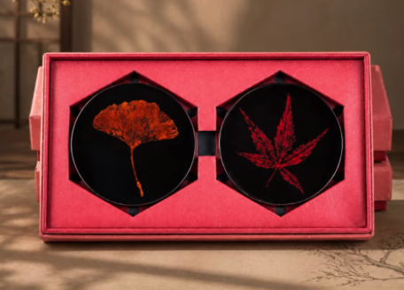 Advance-sale Urushi Lacquer Compact Mirror | Handcrafted Chinese Lacquerware Pocket Mirror | Artisan Lacquer Makeup Mirror