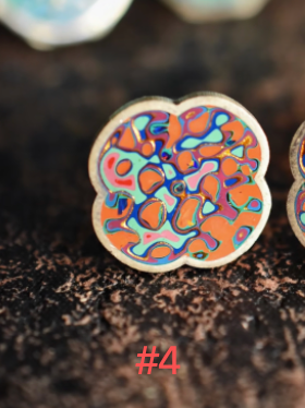 Advance-sale Rhinoceros Skin Lacquer Cufflinks | Multicolor Abstract Swirl Cloud Shape | Handcrafted Urushi Lacquerware Cufflinks