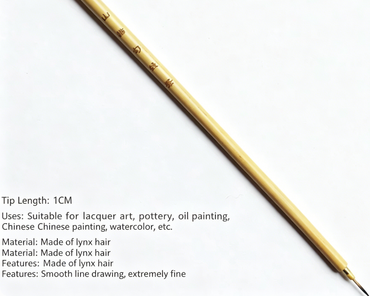 Ultra-Fine Liner Brush for Ceramic Painting, Watercolor, Bird & Flower Art, Thangka, Lacquer Art & Kintsugi