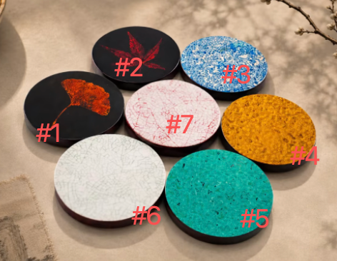 Advance-sale Urushi Lacquer Compact Mirror | Handcrafted Chinese Lacquerware Pocket Mirror | Artisan Lacquer Makeup Mirror