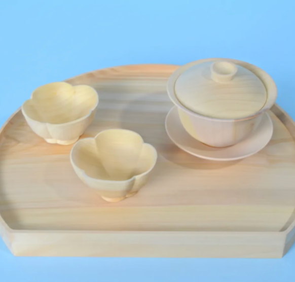 Ginkgo Wood Urushi Lacquer Blank, Sunrise Design Plate（customizable）