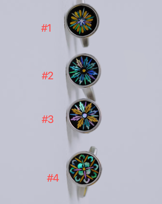 Advance-sale Mandala Mother of Pearl Lacquer Cufflinks | Iridescent Starburst Inlay | Handcrafted Urushi Lacquerware Cufflinks
