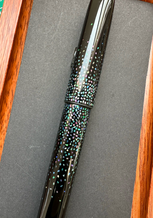 Pen shell only-Custom Urushi fountain pen - "Stardust" Raden Lacquer Fountain Pen Shell, Mother of Pearl Inlay for Pilot Sailor Platinum