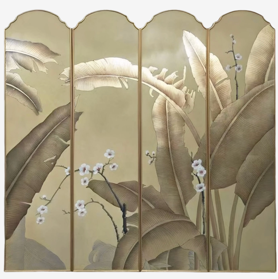 Advance sale-Classic Coromandel Wood Screen,Traditional Chinese Raw Lacquer Floral Pattern 4-Panel Folding Screen, Room Divider for Living Room & Bedroom Decor