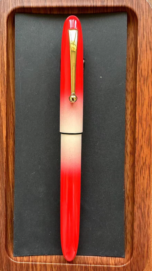 Pen shell only-Custom Urushi fountain pen - Red White Gradient "Ombre" Lacquer Fountain Pen Shell for Pilot Sailor Platinum