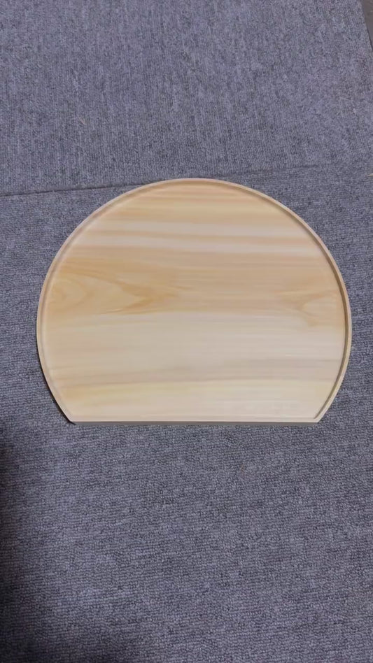 Ginkgo Wood Urushi Lacquer Blank, Sunrise Design Plate（customizable）