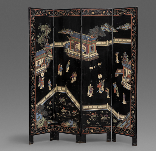 Urushi screen furniture decoration