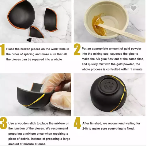 WBG Epoxy Resin Glue Adhesive Kintsugi Ceramic Repair Kit