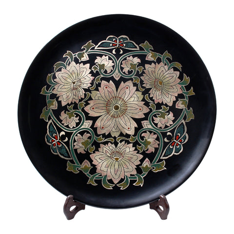 Urushi lacquerware dish love flower